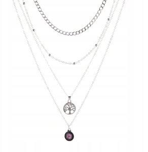 ITIMPORT NASZYJNIK CHOKER CELEBRYTKA DŁUGA BOHO SREBRNY 29 2
