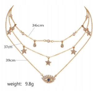 ITIMPORT NASZYJNIK CHOKER CELEBRYTKA DŁUGA BOHO SREBRNY 55 2