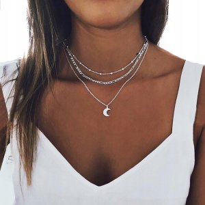 NASZYJNIK CHOKER CELEBRYTKA DŁUGI BOHO SREBRNY 26 1