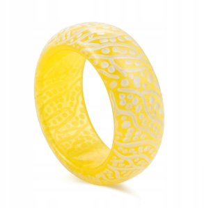 PIERŚCIEŃ Obrączka SYGNET Świecący w CIEMNOŚCI Unisex ŻÓŁTO-ZŁOTY FLUO r.10 1