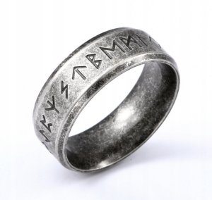 PIERŚCIEŃ Stalowy Srebrny WIKINGÓW 316L AMULET 212 1