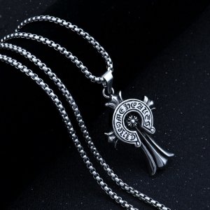 NASZYJNIK Srebrny Stal CELTYCKI KRZYŻYK RUNA 373 3