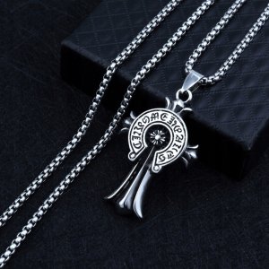 NASZYJNIK Srebrny Stal CELTYCKI KRZYŻYK RUNA 373 5