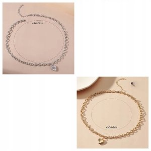 NASZYJNIK ZŁOTY Piękny SERCE KLUCZYK Łańcuszek MODNY Elegancja i Szyk 45 cm 6