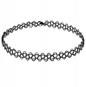 .CHOKER Koronkowy Haft Czarny NASZYJNIK Elegancki 9