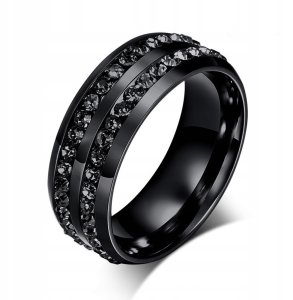 OBRĄCZKI Pierścionek ŚLUBNE GOTHIC STAL 316L r.19 1