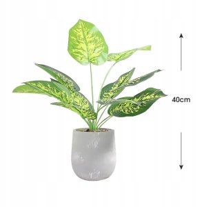 ITIMPORT SZTUCZNA Roślina W DONICZCE REALISTYCZNA 42cm Dieffenbachia do DOMU BIURA 7