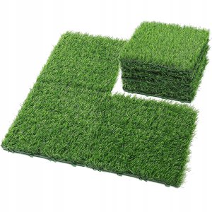 Sztuczna TRAWA w PŁYTKACH Zielona PIĘKNA 30x30cm ŁĄCZONA PRZYJEMNA dla NÓG 1