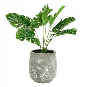 ITIMPORT SZTUCZNA Roślina W DONICZCE REALISTYCZNA 33cm MONSTERA DELICIOSA Piękna 2
