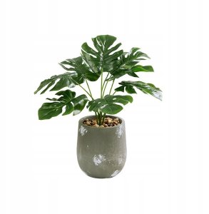 ITIMPORT SZTUCZNA Roślina W DONICZCE REALISTYCZNA 33cm MONSTERA DELICIOSA Piękna 3