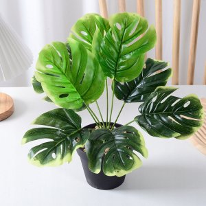 ITIMPORT SZTUCZNA Roślina W DONICZCE REALISTYCZNA 33cm MONSTERA DELICIOSA Piękna 6