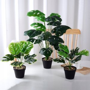 ITIMPORT SZTUCZNA Roślina W DONICZCE REALISTYCZNA 33cm MONSTERA DELICIOSA Piękna 7