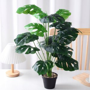 ITIMPORT SZTUCZNA Roślina W DONICZCE REALISTYCZNA 33cm MONSTERA DELICIOSA Piękna 8