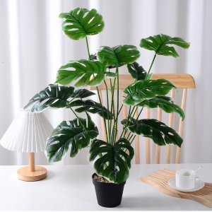 ITIMPORT SZTUCZNA Roślina W DONICZCE REALISTYCZNA 33cm MONSTERA DELICIOSA Piękna 9
