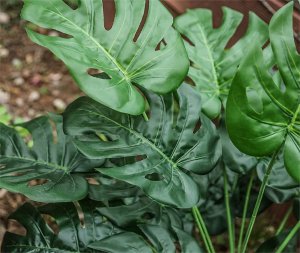 ITIMPORT SZTUCZNA Roślina MONSTERA DELICIOSA 50-75 cm DUŻA Ozdoba REALISTYCZNA XL 3