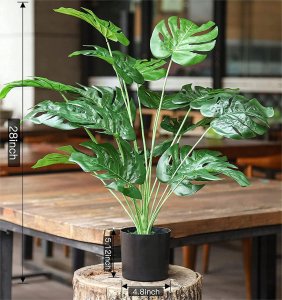 ITIMPORT SZTUCZNA Roślina MONSTERA DELICIOSA 50-75 cm DUŻA Ozdoba REALISTYCZNA XL 5