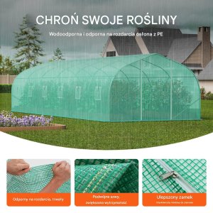 Vevor Tunel foliowy ogrodowy szklarnia 27m2 9x3x2 m 2