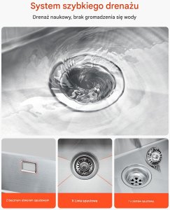 Zlew gastronomiczny basen zlewozmywak gospodarczy 50 x 43 cm stal 4