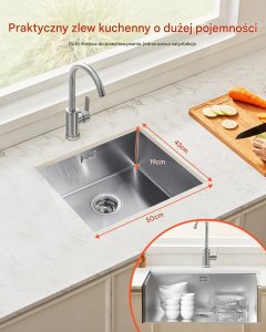 Zlew gastronomiczny basen zlewozmywak gospodarczy 50 x 43 cm stal 7