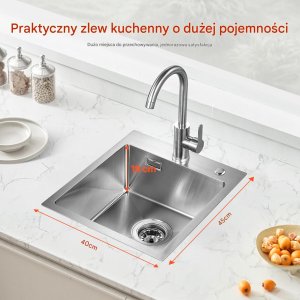 Zlew gastronomiczny basen zlewozmywak gospodarczy 40 x 45 cm stal 7
