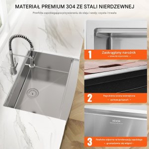 Zlewozmywak kuchenny Zlew gastronomiczny deska kosz sitko 76.2x55.8 cm 3