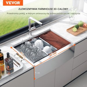 Zlewozmywak kuchenny Zlew gastronomiczny deska kosz sitko 76.2x55.8 cm 7