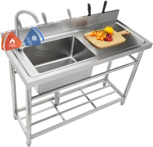 Zlew gastronomiczny basen zlewozmywak gospodarczy lewy+ blat 100x50 cm 1
