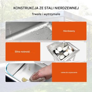 Zlew gastronomiczny basen zlewozmywak gospodarczy 50x55 cm 2