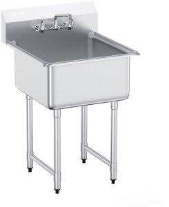 Zlew gastronomiczny basen zlewozmywak gospodarczy 61x61 cm 1