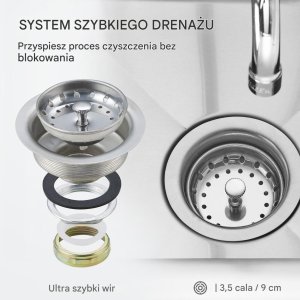 Zlew gastronomiczny basen zlewozmywak gospodarczy 61x61 cm 4