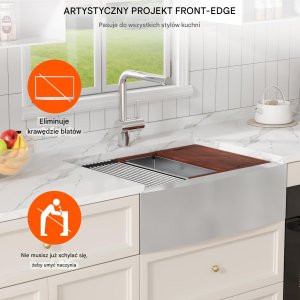 Zlewozmywak kuchenny Zlew gastronomiczny deska kosz sitko 91.4x55.8 cm 5