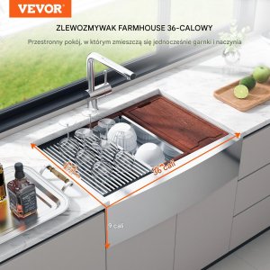 Zlewozmywak kuchenny Zlew gastronomiczny deska kosz sitko 91.4x55.8 cm 7