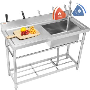 Zlew gastronomiczny basen zlewozmywak gospodarczy + blat 100x50 cm 1