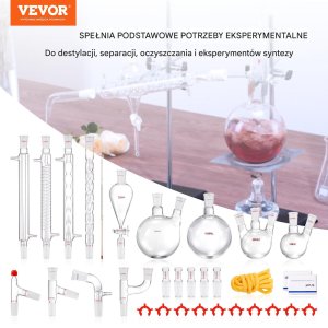 Zestaw szkła laboratoryjnego do destylacji 1000 ml 4 kolby 7