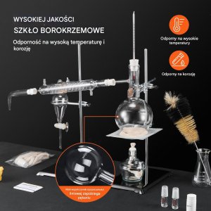 Zestaw szkła laboratoryjnego do destylacji olejki eteryczne 500 ml 2