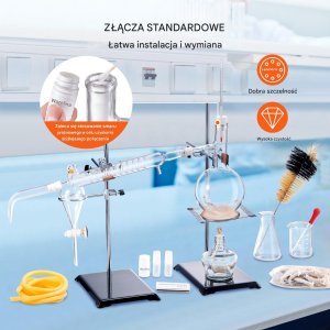 Zestaw szkła laboratoryjnego do destylacji olejki eteryczne 500 ml 3