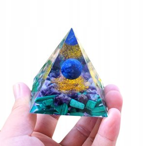 Piramida ORGONIT +LED Lampka PODSTAWA 5cm KRYSZTAŁ KAMIENIE AMULET 5cm HX21 2