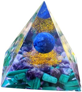 Piramida ORGONIT +LED Lampka PODSTAWA 5cm KRYSZTAŁ KAMIENIE AMULET 5cm HX21 3