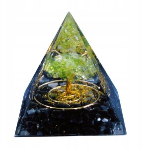 Piramida ORGONIT +LED Lampka PODSTAWA 5cm KRYSZTAŁ KAMIENIE AMULET 5cm HX14 2