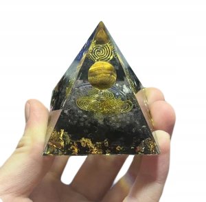Piramida ORGONIT +LED Lampka PODSTAWA 5cm KRYSZTAŁ KAMIENIE AMULET 5cm HX05 2