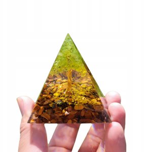 Piramida ORGONIT +LED Lampka PODSTAWA 5cm KRYSZTAŁ KAMIENIE AMULET 5cm HX02 2