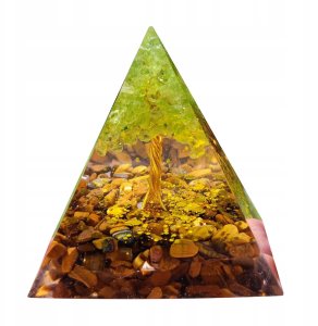Piramida ORGONIT +LED Lampka PODSTAWA 5cm KRYSZTAŁ KAMIENIE AMULET 5cm HX02 3