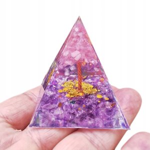 Piramida ORGONIT +LED Lampka PODSTAWA 5cm KRYSZTAŁ KAMIENIE AMULET 5cm HX06 2