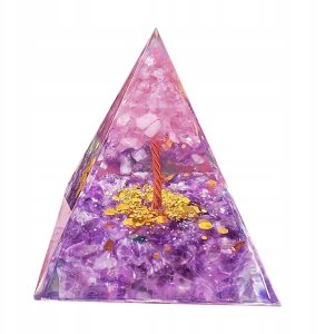 Piramida ORGONIT +LED Lampka PODSTAWA 5cm KRYSZTAŁ KAMIENIE AMULET 5cm HX06 3