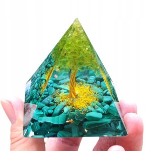 Piramida ORGONIT +LED Lampka PODSTAWA 5cm KRYSZTAŁ KAMIENIE AMULET 5cm HX12 2