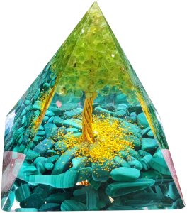 Piramida ORGONIT +LED Lampka PODSTAWA 5cm KRYSZTAŁ KAMIENIE AMULET 5cm HX12 3