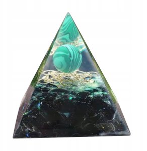 Piramida ORGONIT +LED Lampka PODSTAWA 5cm KRYSZTAŁ KAMIENIE AMULET 5cm HX16 2