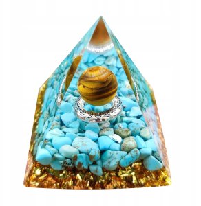 Piramida ORGONIT +LED Lampka PODSTAWA 5cm KRYSZTAŁ KAMIENIE AMULET 5cm HX11 3