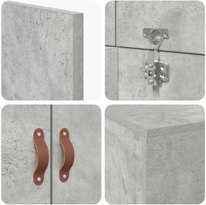 vidaXL rama łóżka szary beton pojedynczy przechowywanie rama łóżka 10