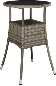 vidaXL Zestaw mebli jadalnych Zestaw 3-częściowy Szary Rattan Trwały 5